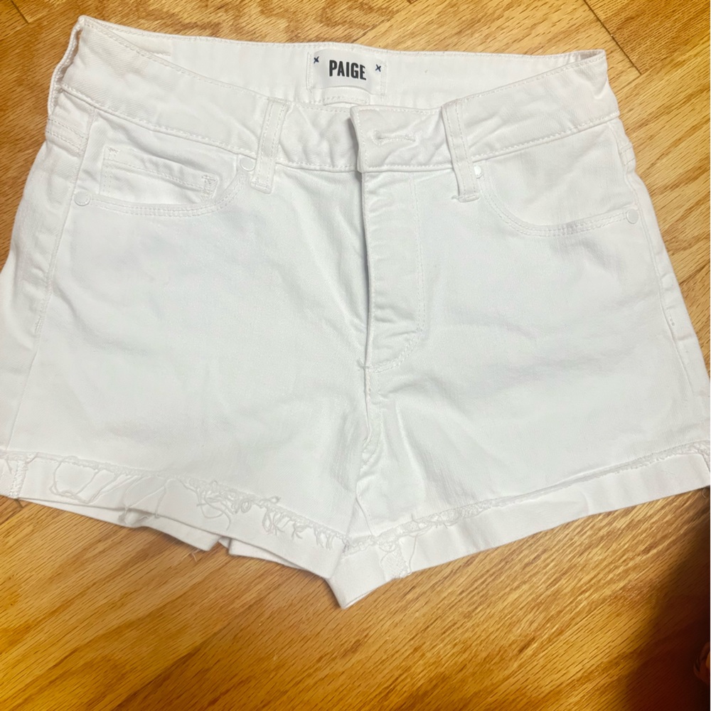 Paige white denim shorts size 25